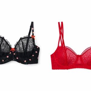 NWT Adore Me Evah & Caen Balconette Bras Lot of 2 Size 32B Small Mesh Lace